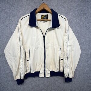 Vintage Sears Beige Full Zip Men's Light Jacket XL Bomber